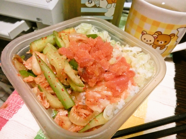 たらこ＋キムチきゅうり丼
