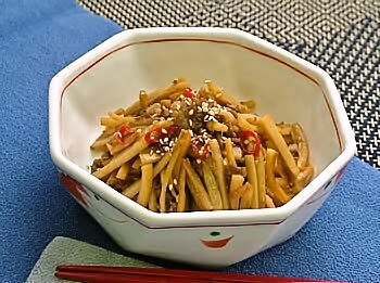 「肉入りきんぴらごぼう」