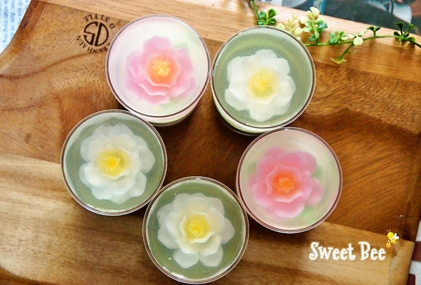 フラワーパンナコッタ＆抹茶プリン
