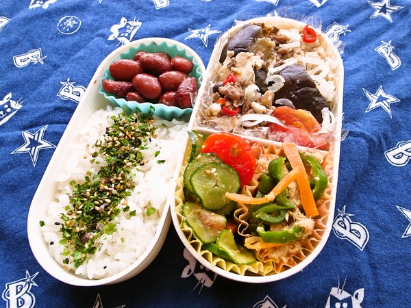 なすとトマトの和風麻婆弁当