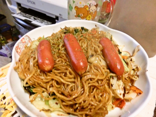 一般的なウインナ焼きそば