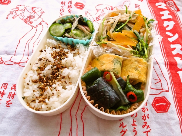 豆苗と蒸し鶏の炒め物弁当