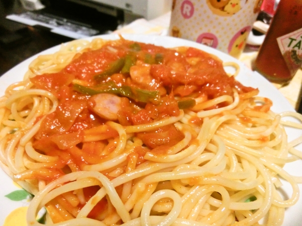 深夜の冷凍パスタ
