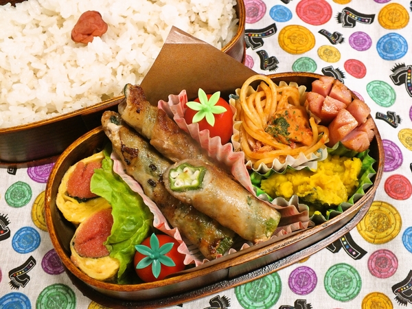 オクラ豚バラ巻き弁当