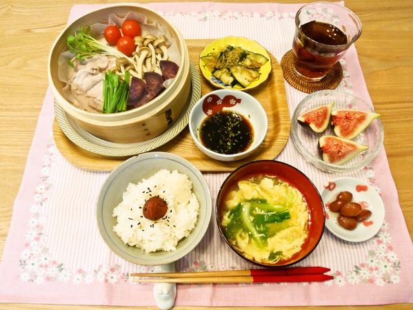 せいろ蒸し 焦げたよー！