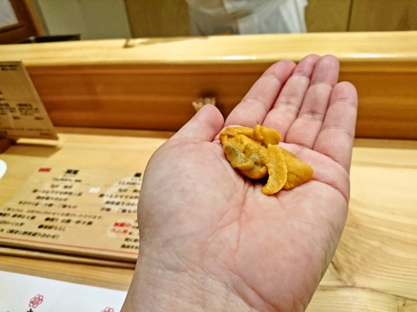手の平生うに