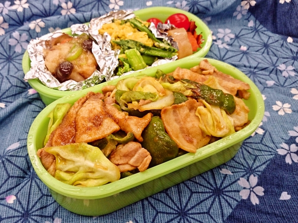 今日の愛妻弁当「回鍋肉丼」♪