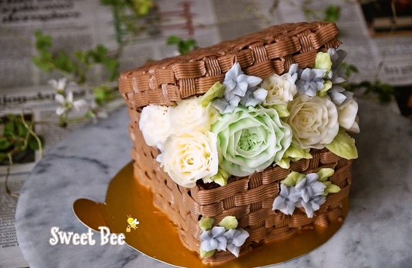 バスケット　フラワーケーキ♡