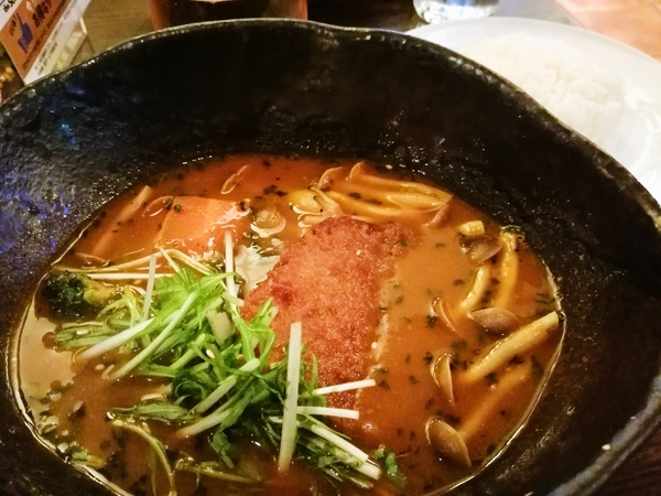 ハムカツのスープカレー