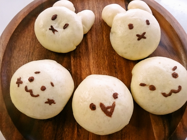ふわふわいちごカスタードまん♪