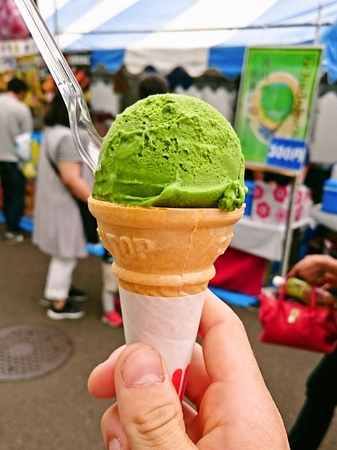 日高市の某イベントにて。狭山茶抹茶ジェラート