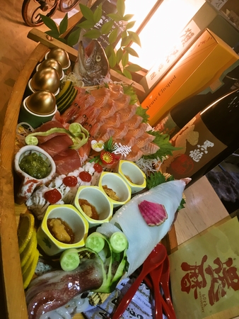 笹庵 還暦祝い舟盛り
