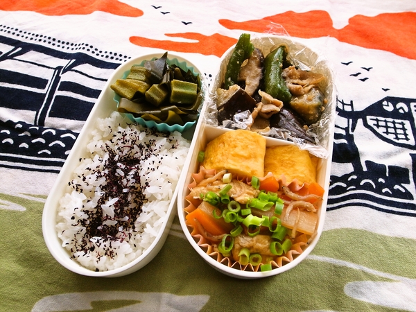 なすとピーマンの味噌炒め弁当