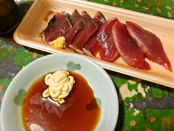美味しんぼ風に鰹の刺身☆