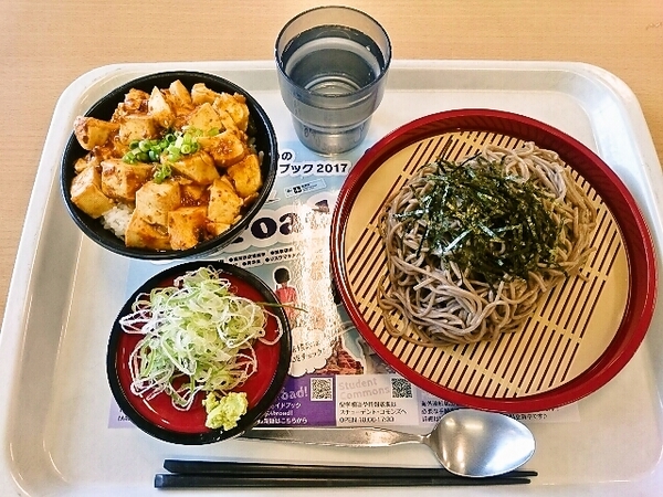 ミニ麻婆豆腐丼とざるそば。