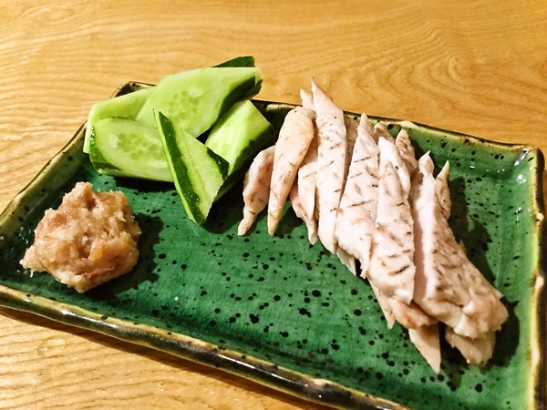炭火串焼やまと/ささみと梅肉山わさび　450円（税抜）
