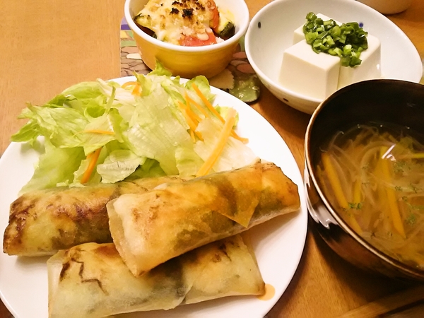 春巻きの晩ごはん