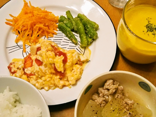 お野菜いろいろ晩ごはん