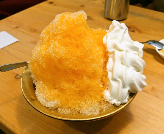 みかんのかき氷＆ソフトクリーム☆