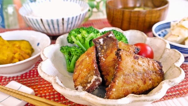 サバの明太竜田揚げ