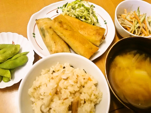 春巻きの晩ごはん