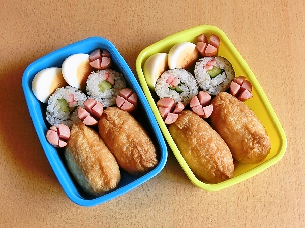ウインナーですき間埋めちゃったよ。お寿司弁当
