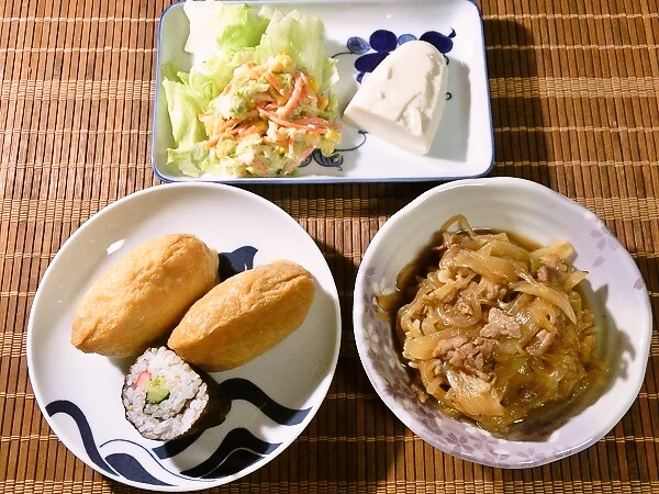 いなりとのり巻きのヘルシーご飯