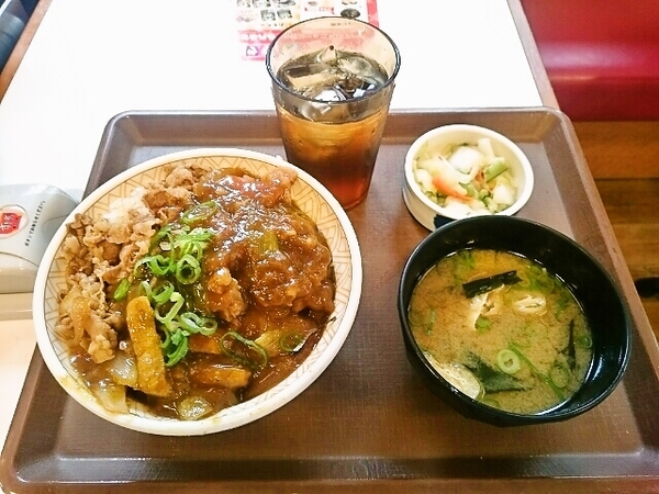 すき家のカレー南蛮牛丼