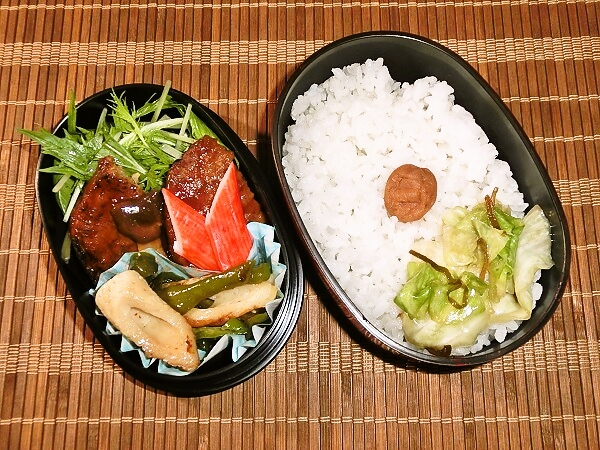 忙しい日の苦肉策、ハンバーグ弁当