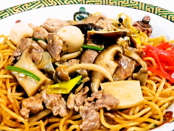 豚肉ときのこのあんかけ焼きそば