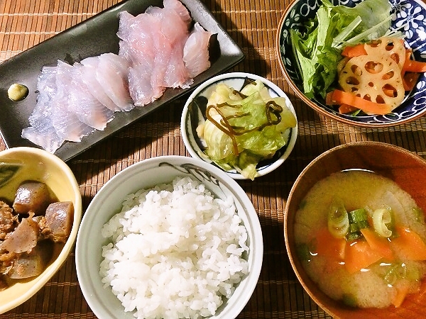 刺身定食風晩ご飯
