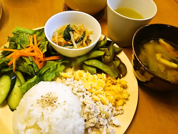 鶏そぼろのワンプレートごはん