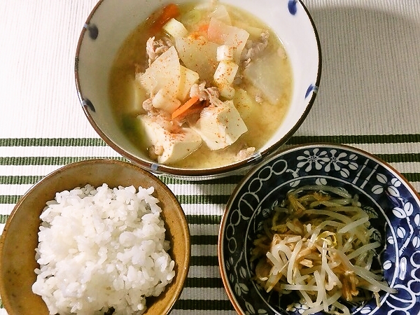 豚汁の晩ごはん