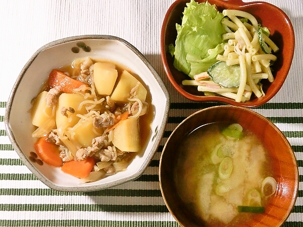 肉じゃが(2日目)の晩ごはん