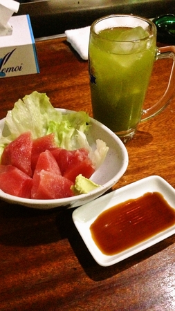 マグロブツ、緑茶割り