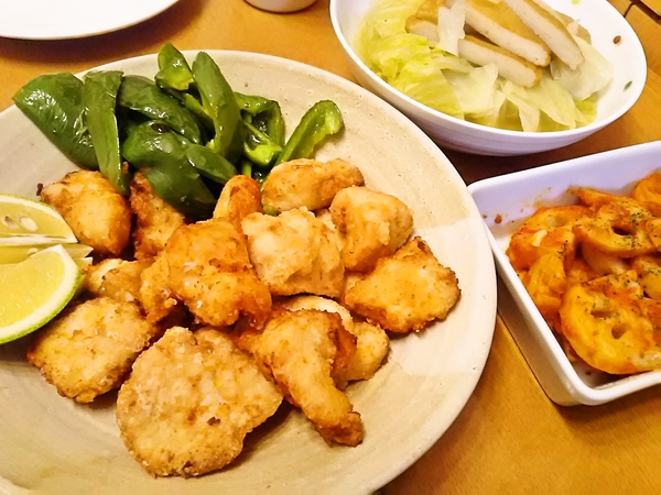唐揚げの晩ごはん