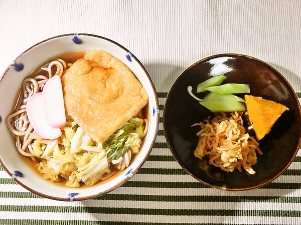 きつね蕎麦の晩ごはん