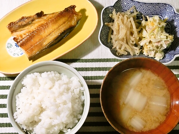 縞ホッケの晩ごはん