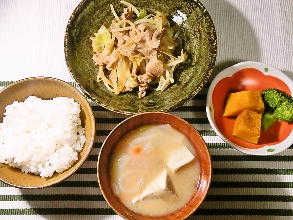 野菜炒め晩ご飯