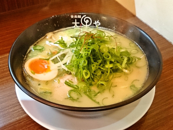 大黒や＠亀岡市の鶏そば大盛り（ネギ多め、麺固め）