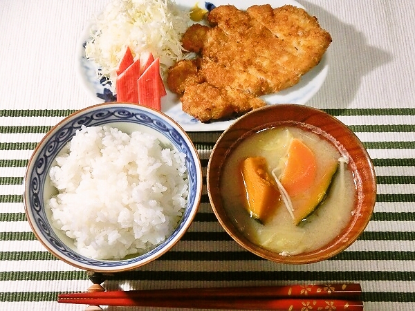 豚カツの晩ごはん