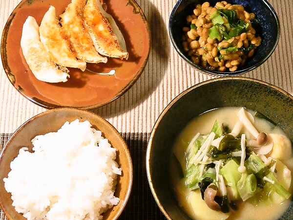 餃子の晩ごはん