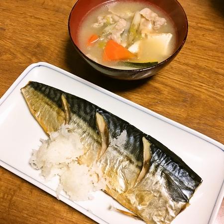 鯖＆おろし　豚汁