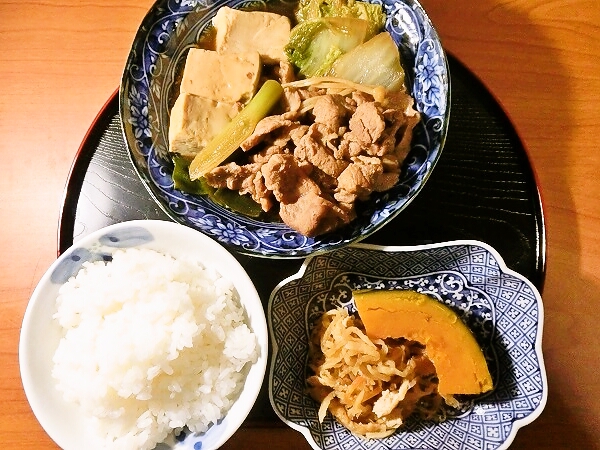 肉豆腐の晩ごはん