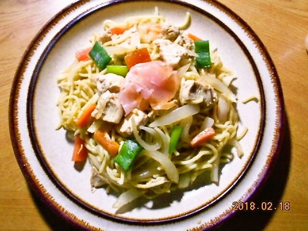 【電子レンジde焼きそば風】