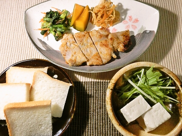 豚の味噌焼き晩ご飯