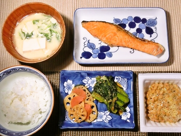 焼鮭定食風晩ご飯