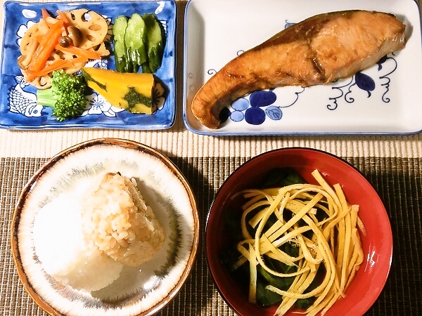 ぶりの照り焼き晩ごはん