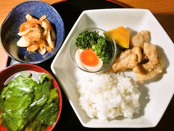 唐揚げの晩ごはん