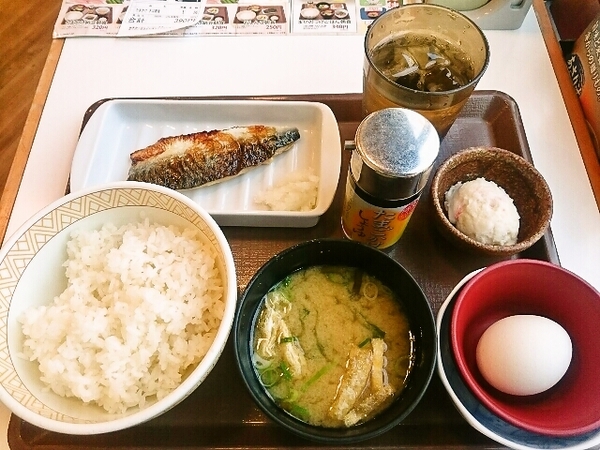 たまかけさば朝食(すき家)